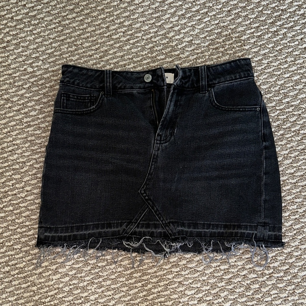 PacSun Black Distressed Denim Mini Skirt